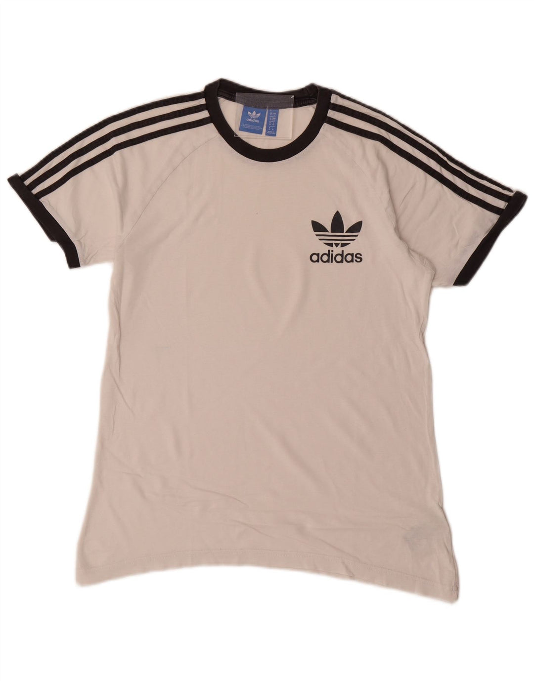 Adidas Mens Camiseta Top Médio Algodão Branco