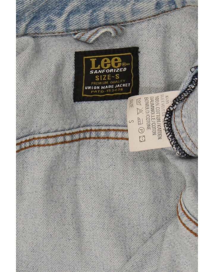 Colete jeans masculino Lee UK 36 pequeno algodão azul