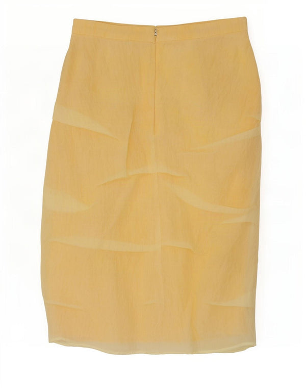 Saia midi feminina Zara pequena W30 poliamida amarela