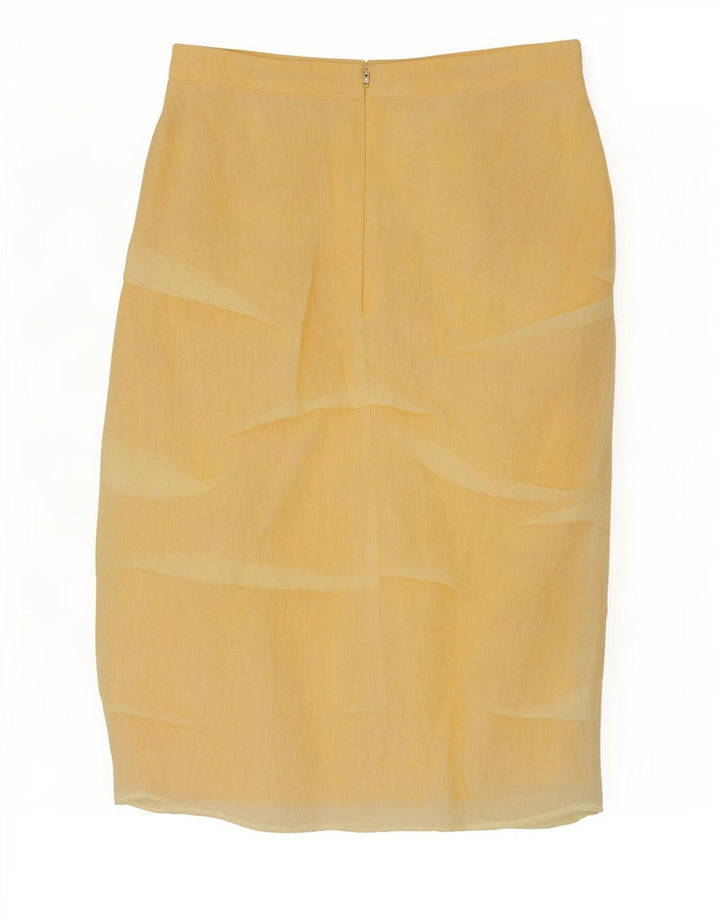 Saia midi feminina Zara pequena W30 poliamida amarela