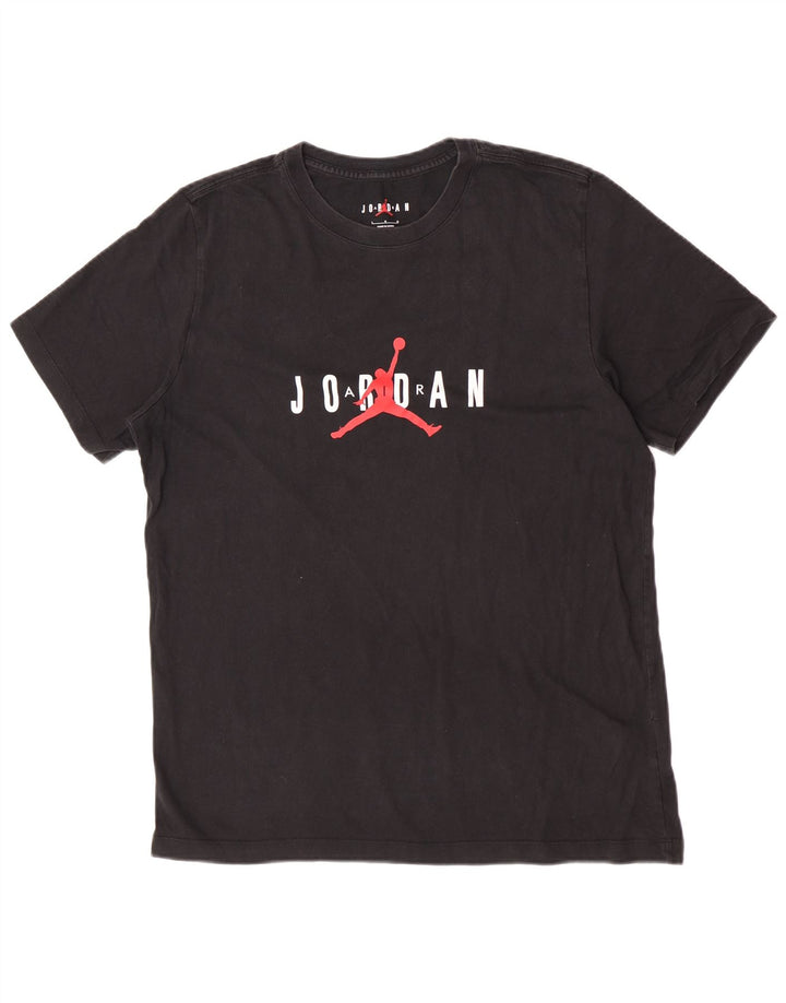 Camiseta masculina Jordan com estampa gráfica grande de algodão preto