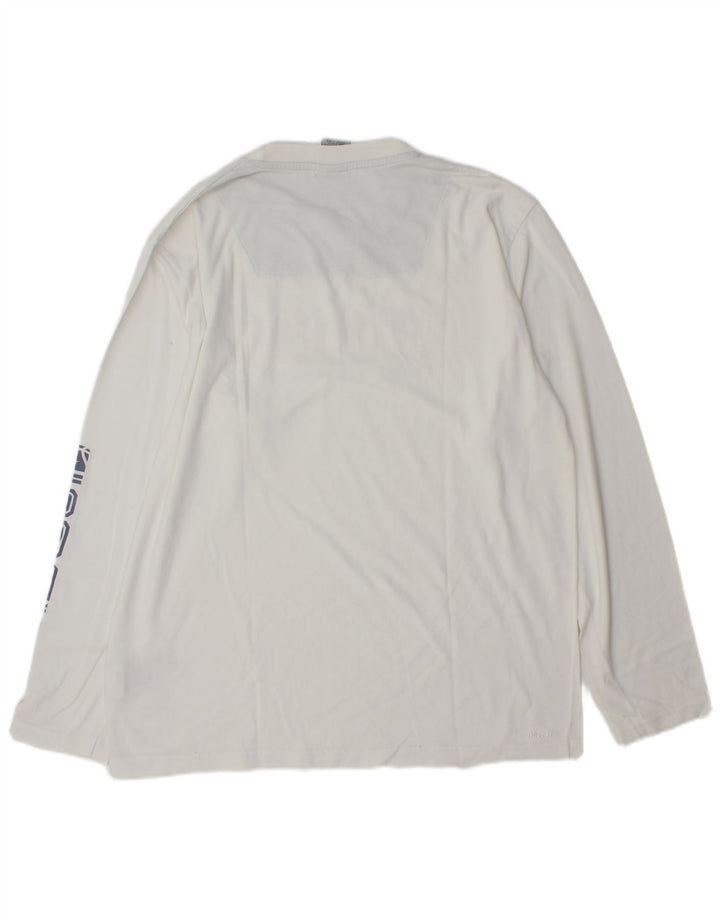 Top gráfico masculino Nike manga longa UK 39/41 algodão branco médio