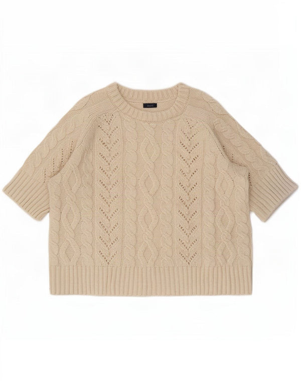 Zara Suéter masculino cropped de manga curta com gola canoa Reino Unido 10 pequeno off white