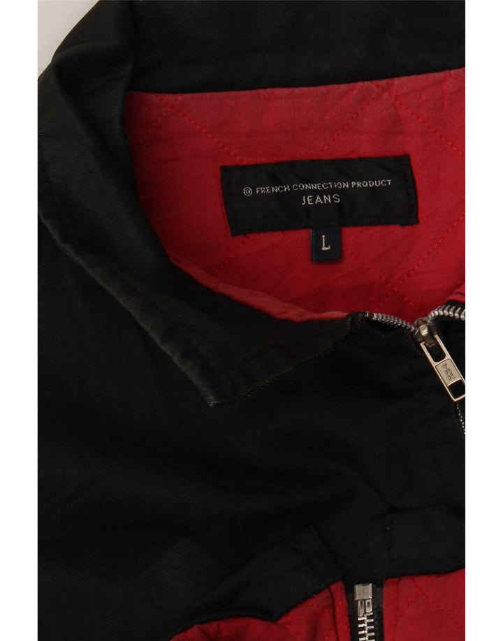 Jaqueta bomber masculina French Connection UK 40 grande algodão preto