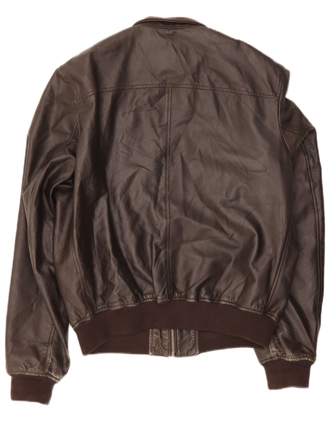 Jaqueta de couro masculina vintage UK 42 XL marrom