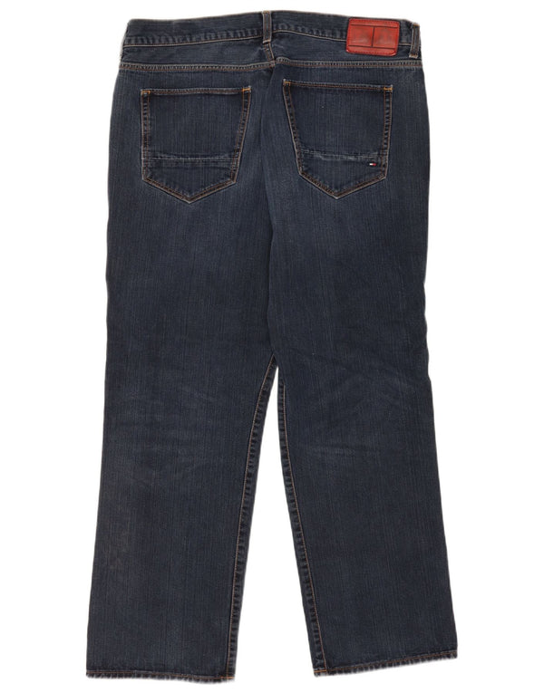 Jeans retos masculinos Tommy Hilfiger W36 L30 algodão azul marinho