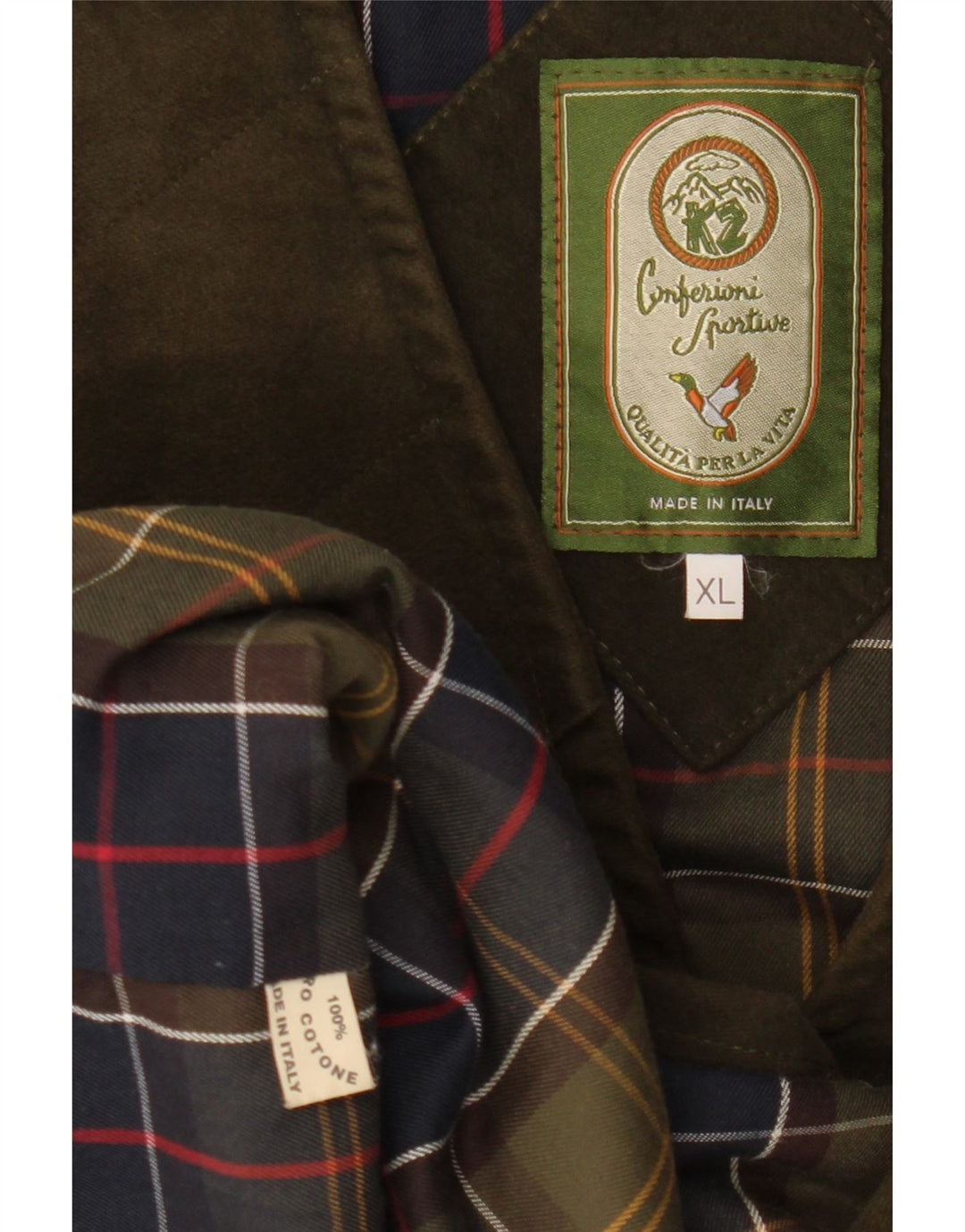 Colete utilitário masculino VINTAGE UK 42 XL algodão cáqui