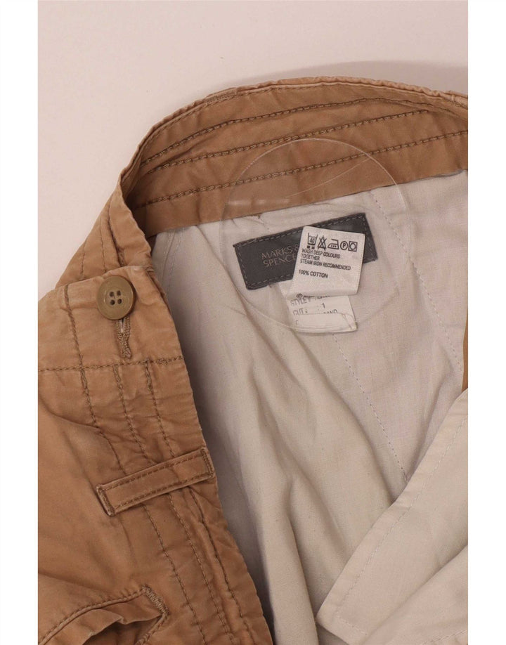 Bermuda cargo masculina Marks & Spencer W30 algodão bege médio