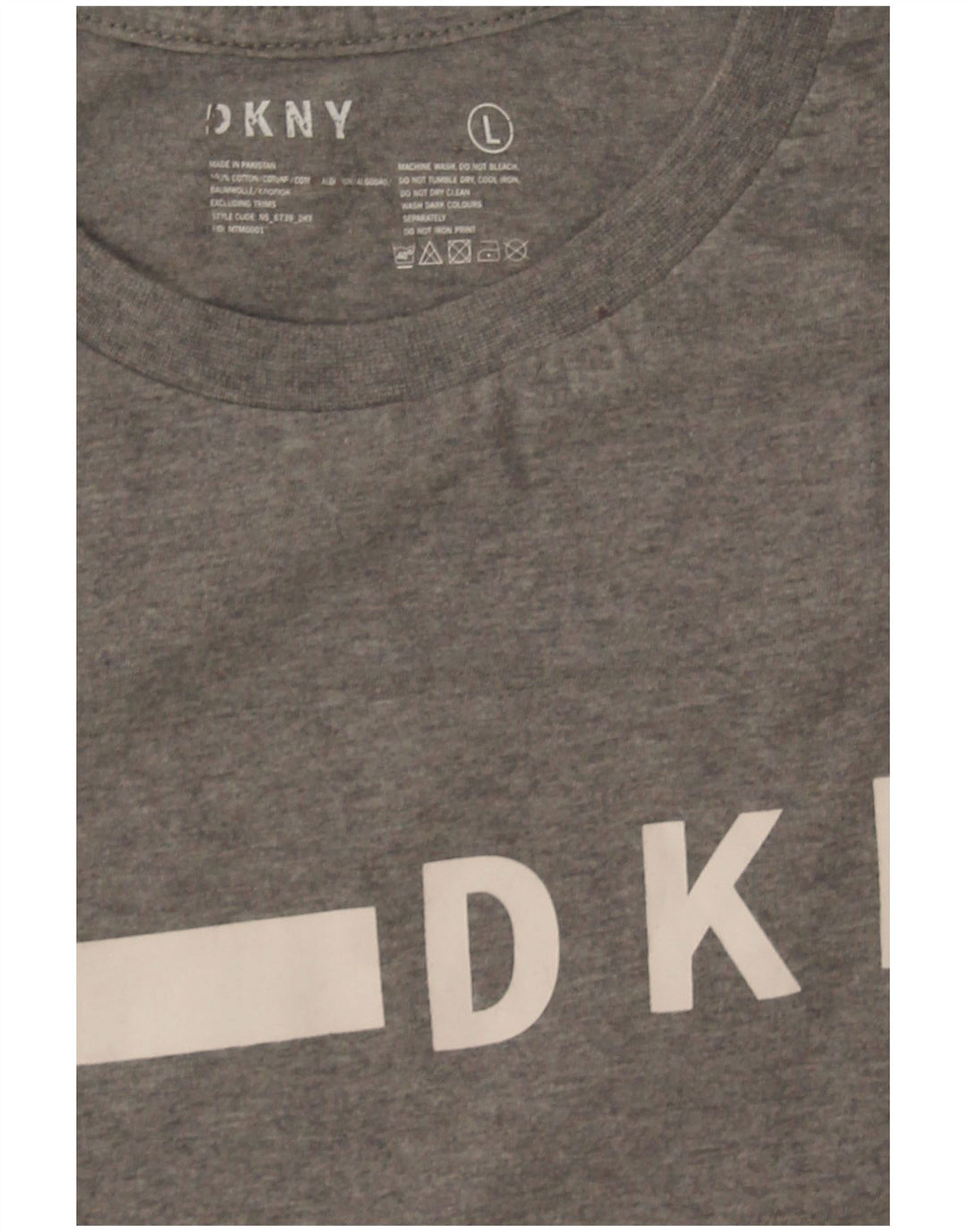 Camiseta gráfica masculina Dkny Top grande cinza colorblock algodão