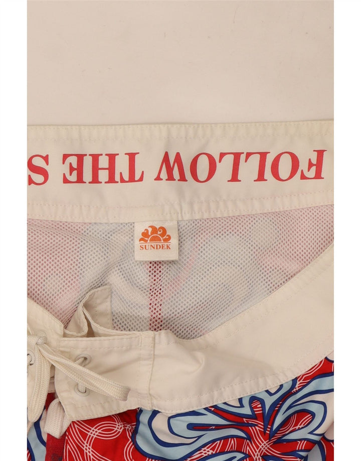 Shorts de natação masculino Sundek médio vermelho floral