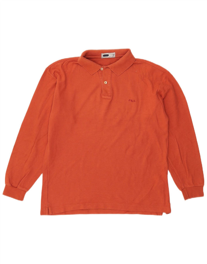Camisa polo masculina Fila manga comprida IT 48 médio laranja