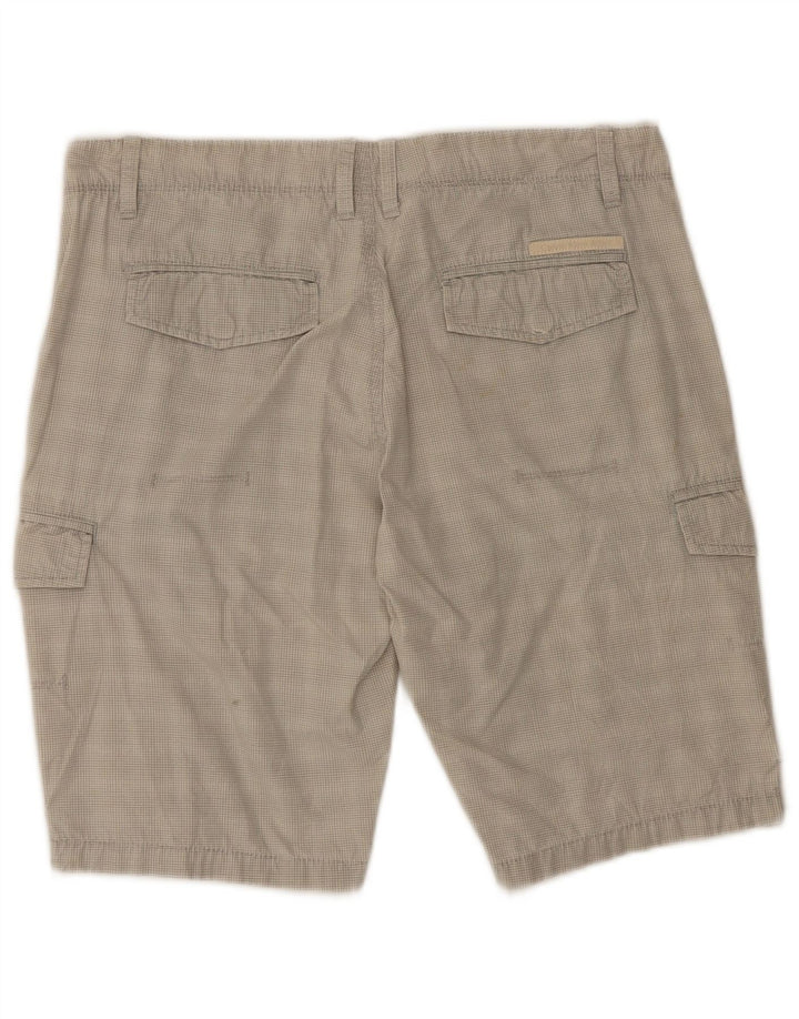 Shorts cargo masculino CALVIN KLEIN W33 algodão xadrez cinza médio