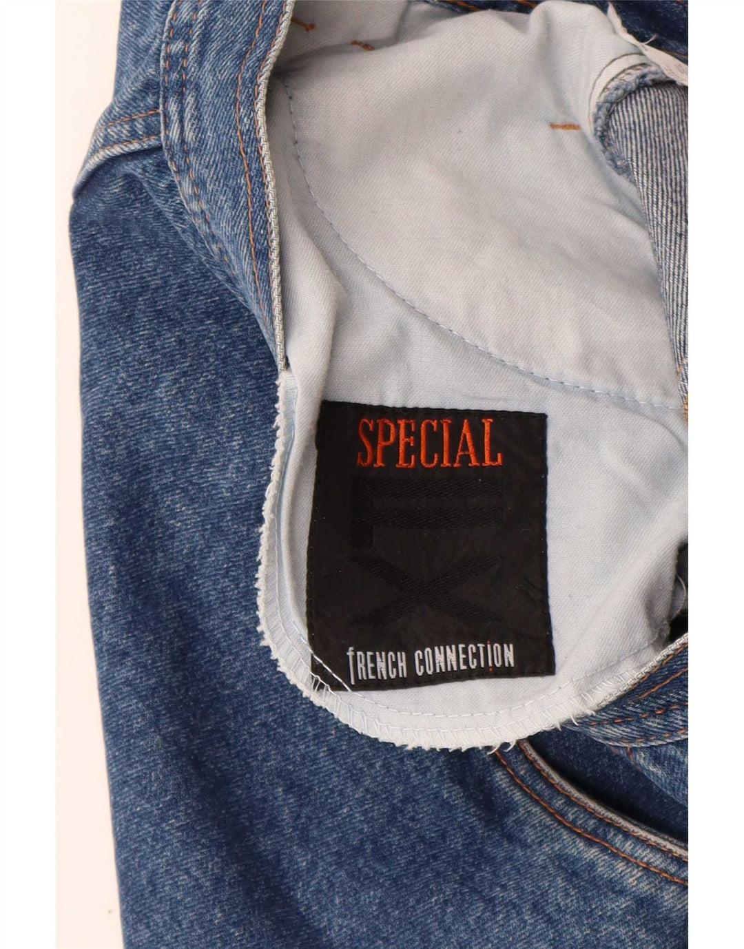 Saia jeans feminina French Connection W26 pequena azul
