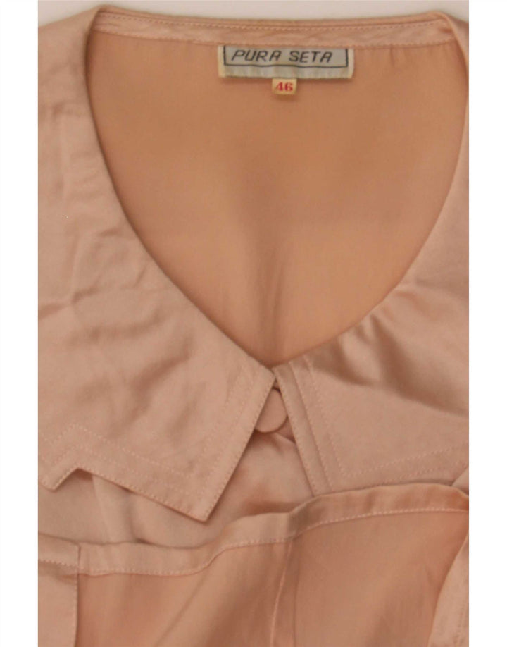 Blusa feminina vintage IT 46 grande seda rosa