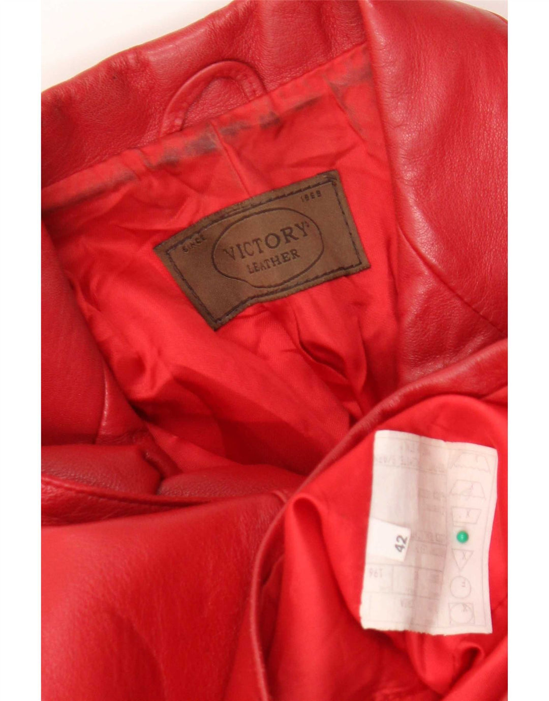 Jaqueta blazer feminina de couro com 3 botões Victory IT 42 vermelho médio