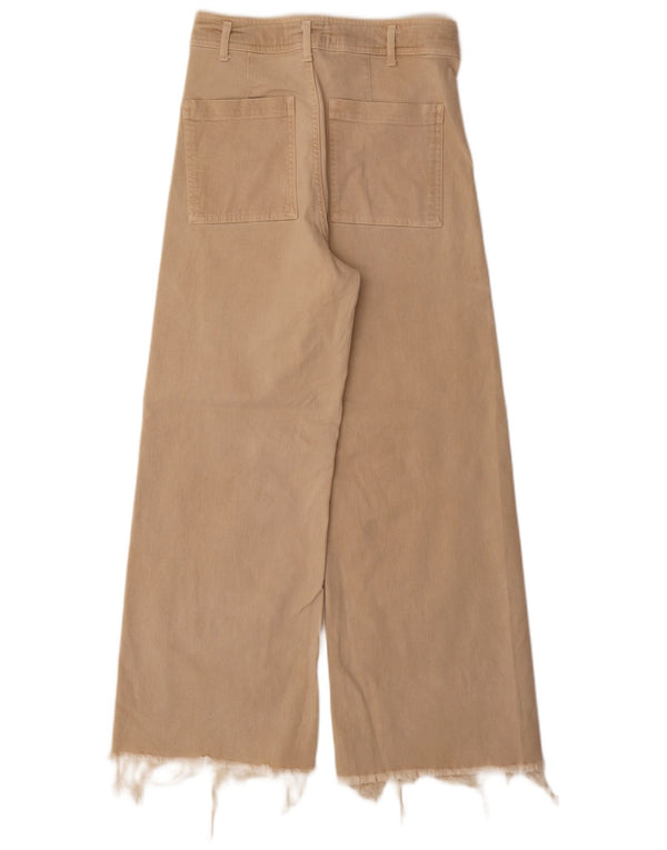 Zara Jeans feminino The Marine cintura alta reta UE 38 pequeno W28 L30 bege