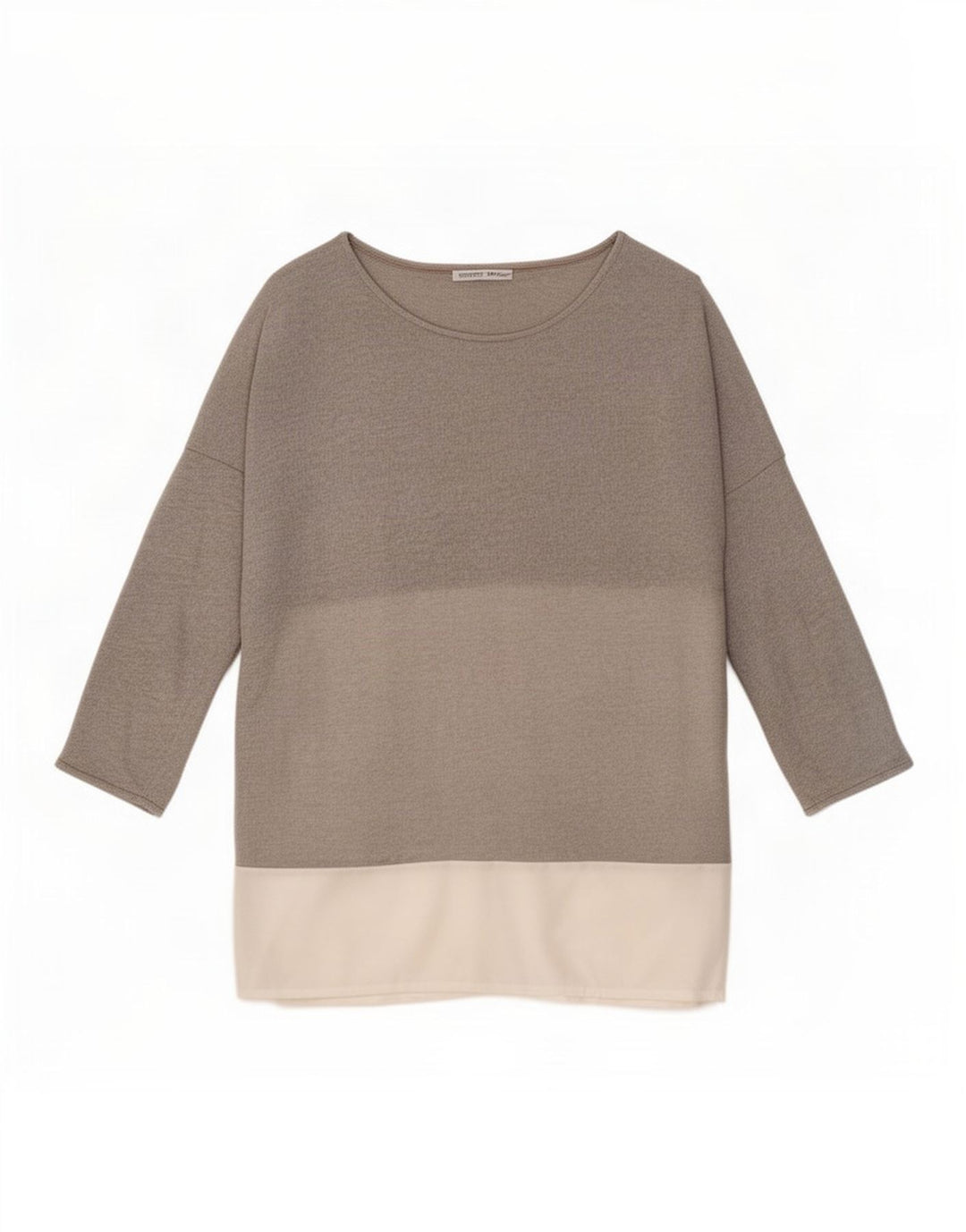 Túnica feminina Zara manga 3/4 oversized Reino Unido 14 bloco colorido cinza médio
