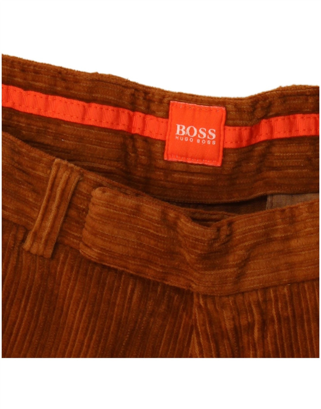 Calça masculina de veludo bootcut HUGO BOSS W34 L36 marrom