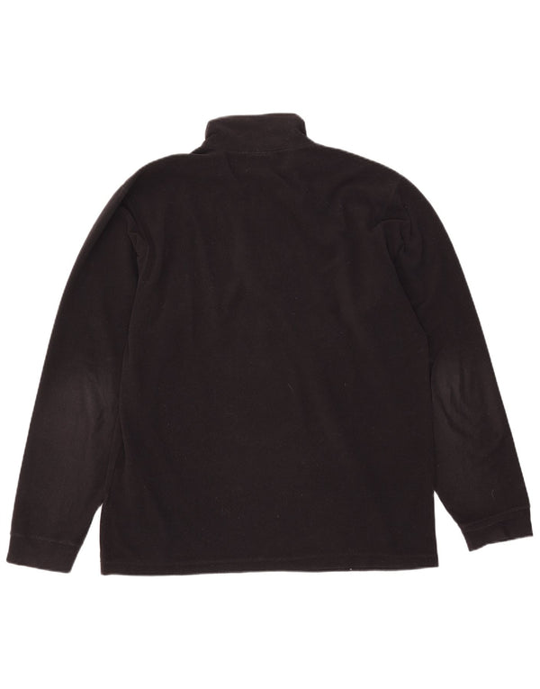 Champion Mens Zip Neck Fleece Jumper Large Black Polyester