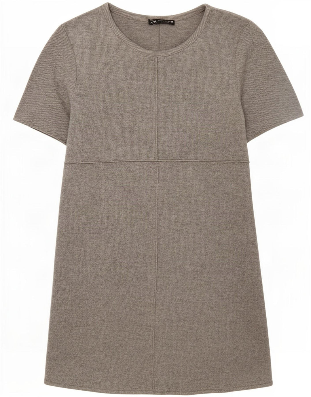 Vestido camiseta feminino Zara Reino Unido 8 pequeno poliéster cinza