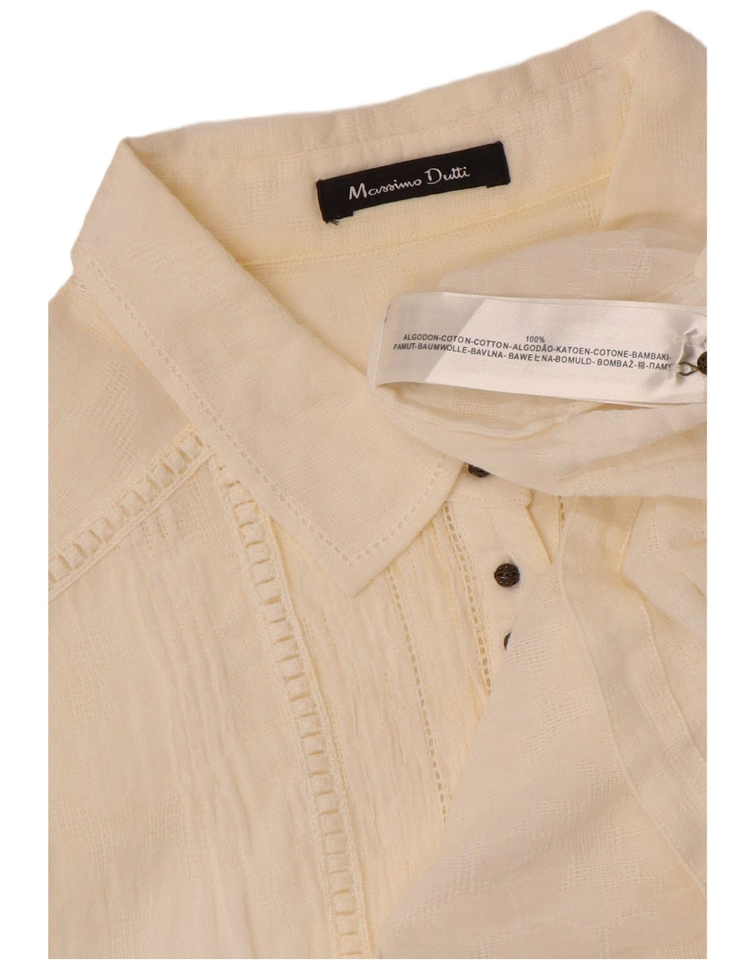 Pulôver feminino MASSIMO DUTTI Reino Unido 12 médio off white algodão