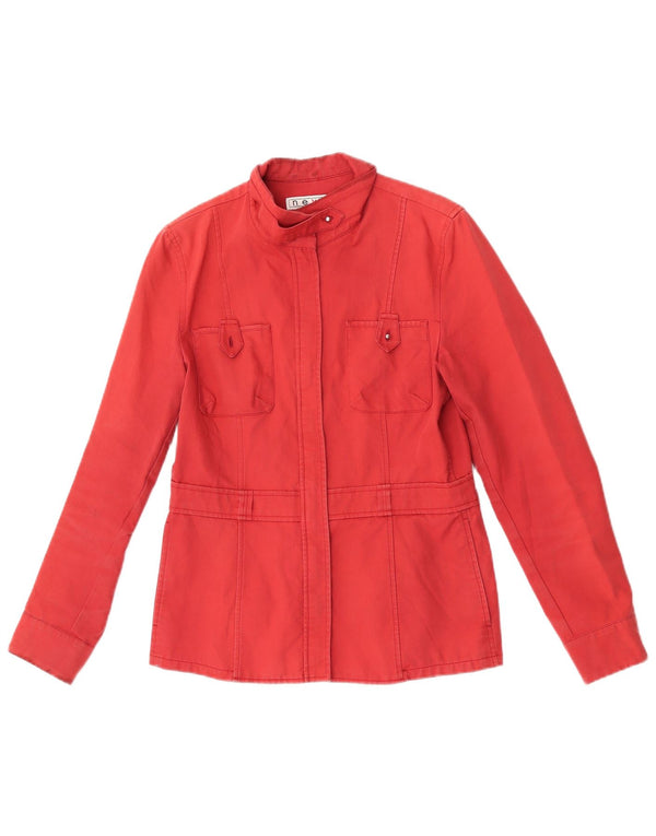 Nova jaqueta utilitária feminina Penny UK 10 pequena de algodão vermelho