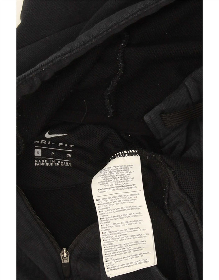 Suéter Nike masculino Dri Fit Zip com capuz pequeno poliéster preto