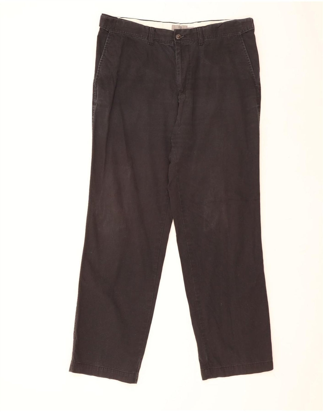 Calça Chino Regular Masculina Marks & Spencer W36 L31 Algodão Preto
