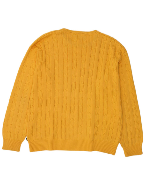 Daniel Hechter Suéter masculino com gola redonda IT 54 XL algodão amarelo