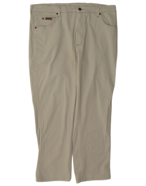Wrangler Calça masculina reta casual W38 L28 algodão bege