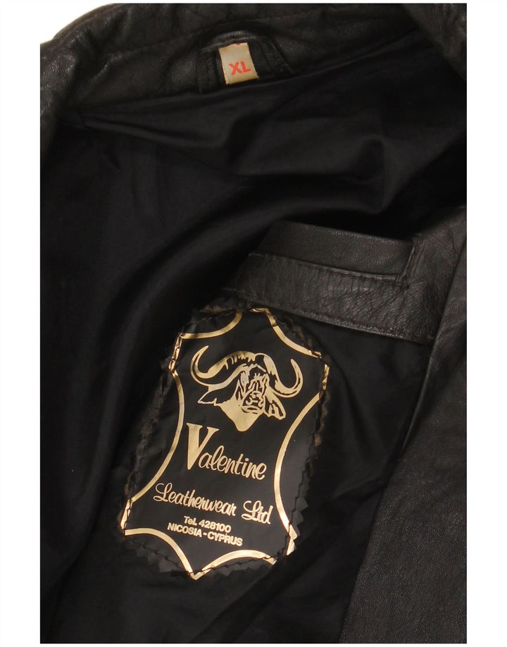 Jaqueta de couro vintage masculina Valentine UK 42 XL couro preto