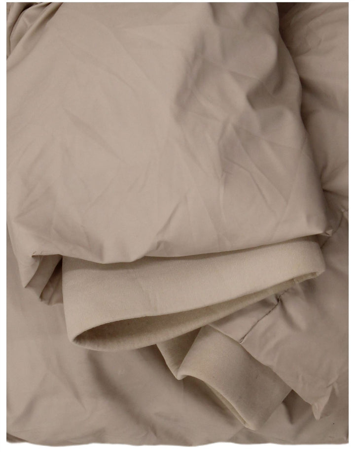 Jaqueta acolchoada com capuz feminina Zara UK 16 grande poliéster branco