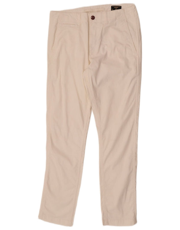 Calças chino masculinas Superdry Tapered W30 L29 algodão branco