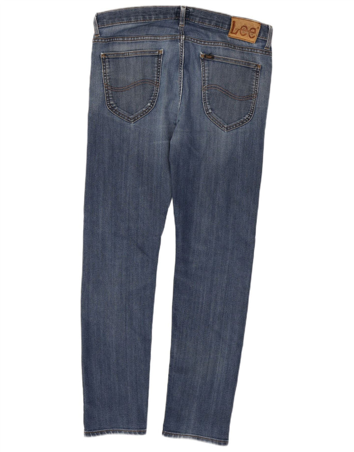LEE Masculino Daren Zip Fly Slim Jeans W34 L32 Azul Algodão