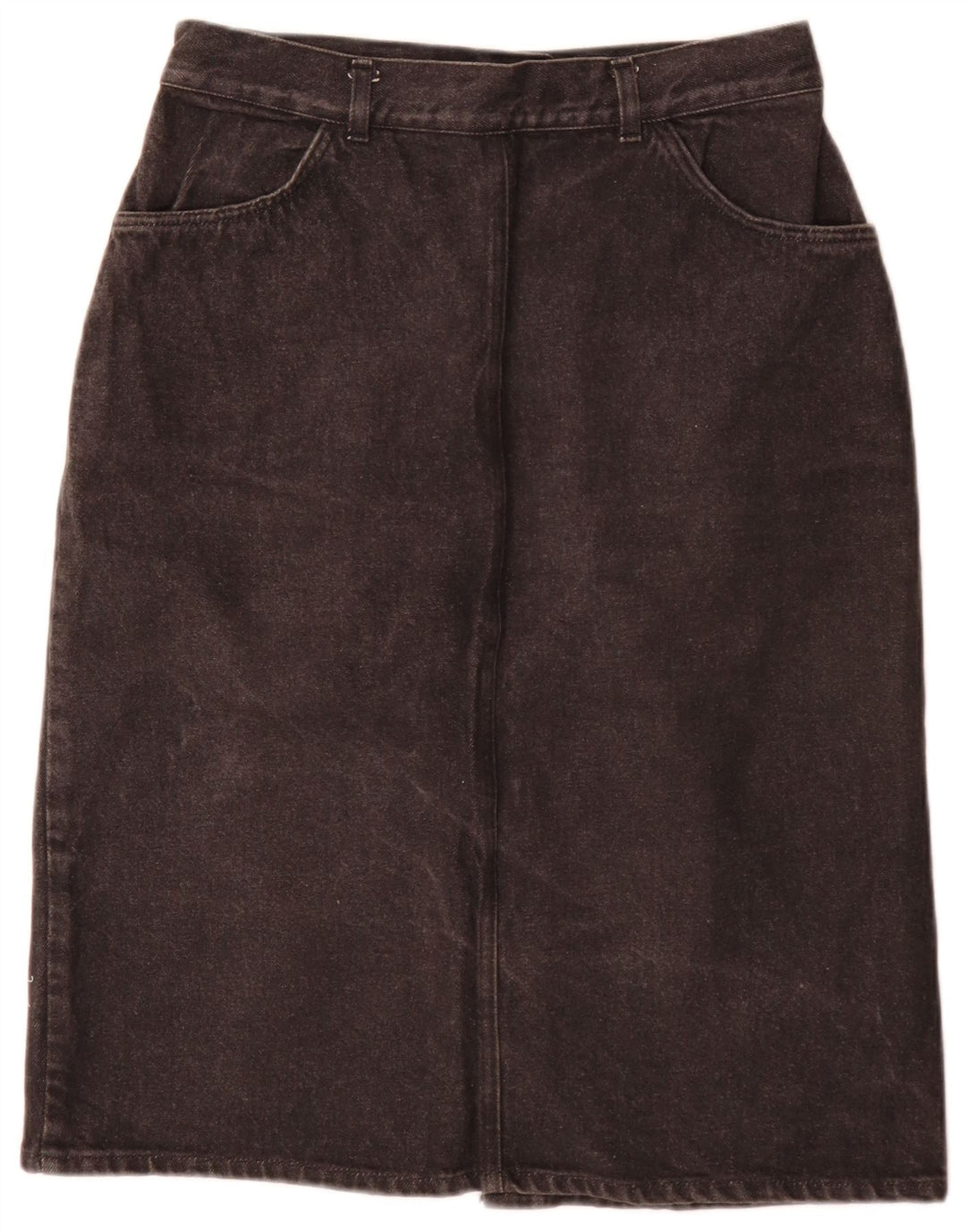 Saia jeans feminina vintage W28 cinza médio floral