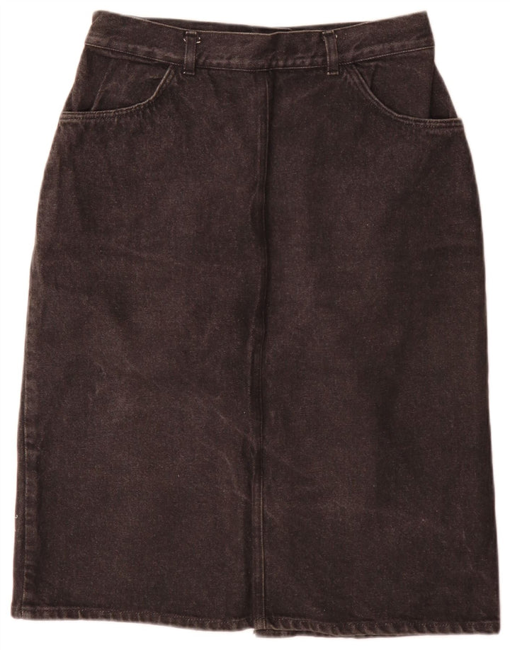 Saia jeans feminina vintage W28 cinza médio floral