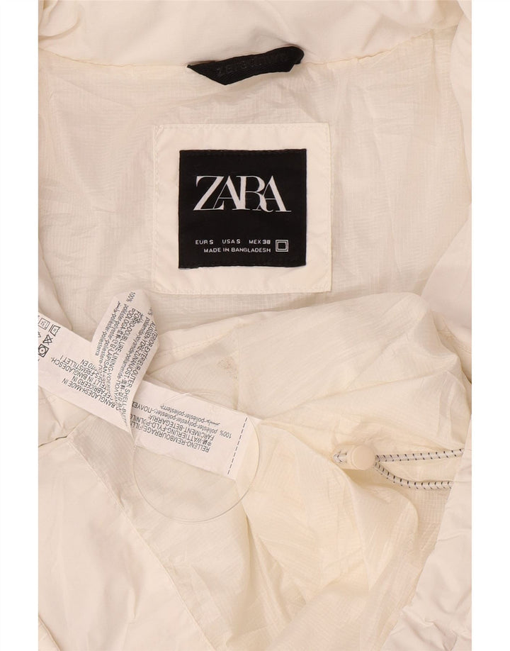 Jaqueta acolchoada masculina Zara Loose Fit UK 36 poliéster branco pequeno