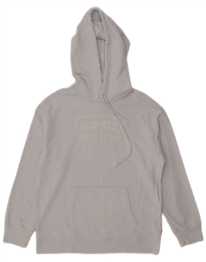 Suéter com capuz gráfico feminino Levi's UK 14 algodão azul médio