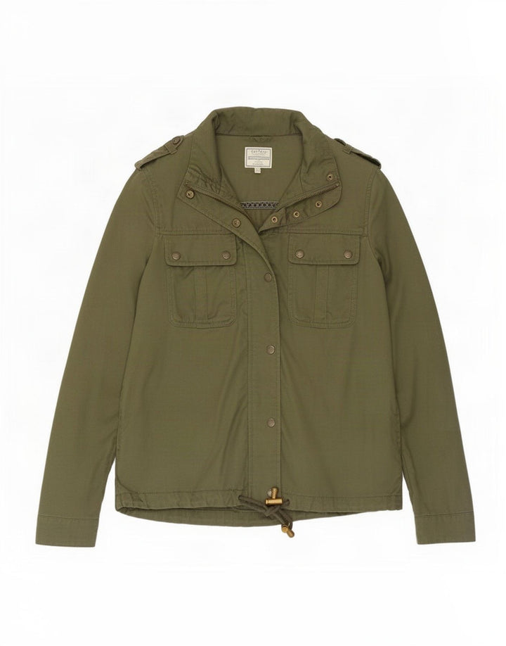 Jaqueta utilitária militar feminina Fat Face UK 8 Small Khaki Lyocell