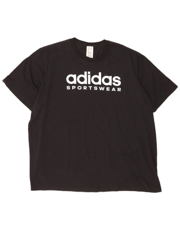 Adidas Mens Graphic T-Shirt Top 3XL Algodão Preto