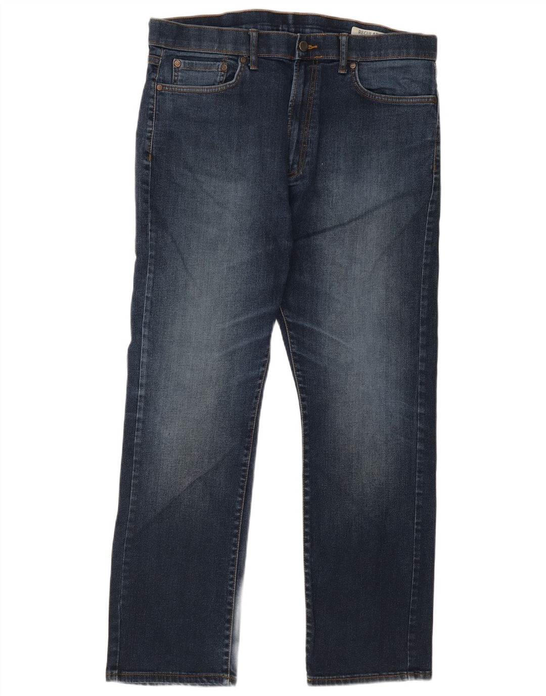 MARKS & SPENCER Masculino Regular Fit Jeans Reto W38 L31 Algodão Azul
