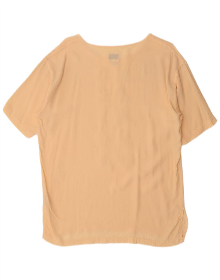 Blusa feminina Moschino com estampa gráfica UK 14 acetato amarelo médio