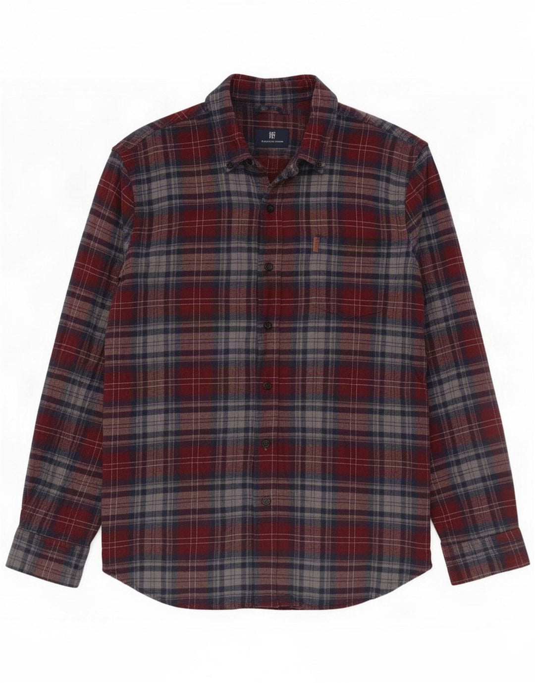Chaps Camisa masculina de flanela grande algodão xadrez vermelho