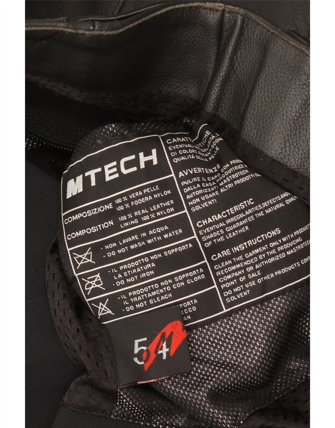 Jaqueta masculina de couro para motocicleta M Tech IT 54 XL preto Colourblock