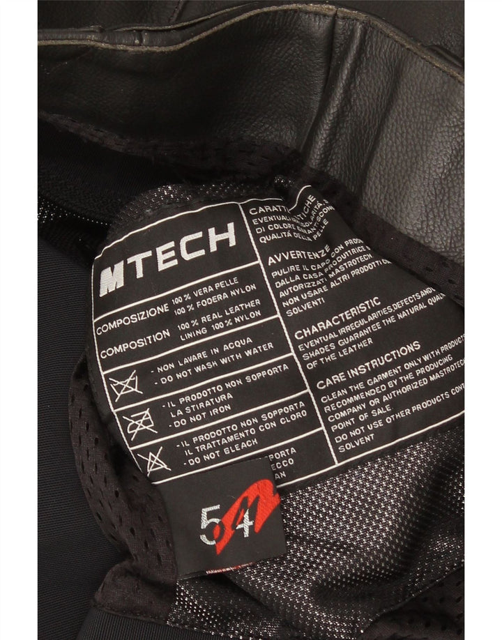 Jaqueta masculina de couro para motocicleta M Tech IT 54 XL preto Colourblock