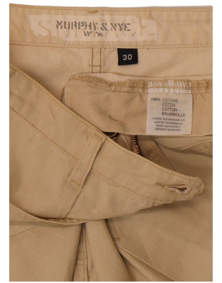 Saia reta feminina Murphy & Nye W30 algodão bege médio
