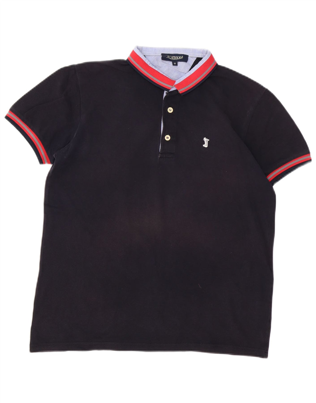 Camisa polo masculina Jeckerson médio azul marinho colorblock algodão