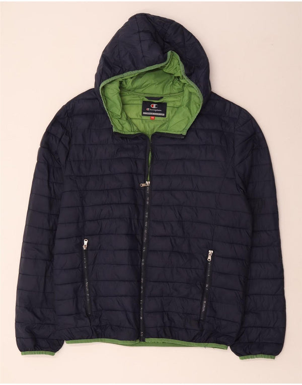 Jaqueta masculina acolchoada com capuz Champion UK 44 2XL azul marinho poliamida