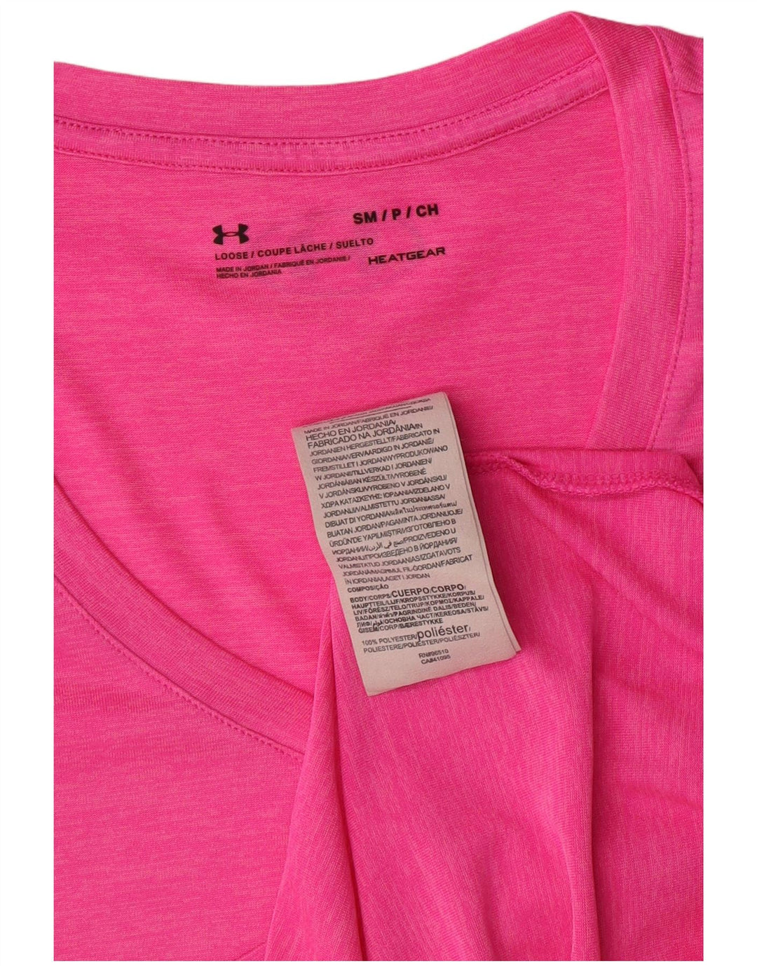 Camiseta feminina Under ARMOUR Heat Gear UK 10 pequena rosa poliéster