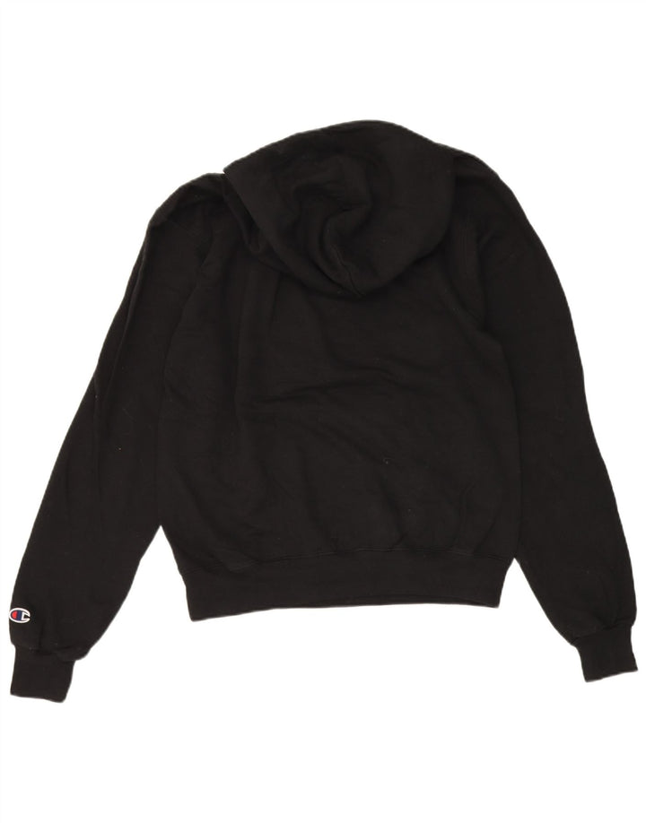 CHAMPION Suéter masculino com capuz gráfico pequeno algodão preto